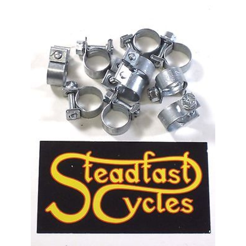 10 each Fuel line clamp set 13/32 to 31/64 oil tube zinc hose tubing clamps *