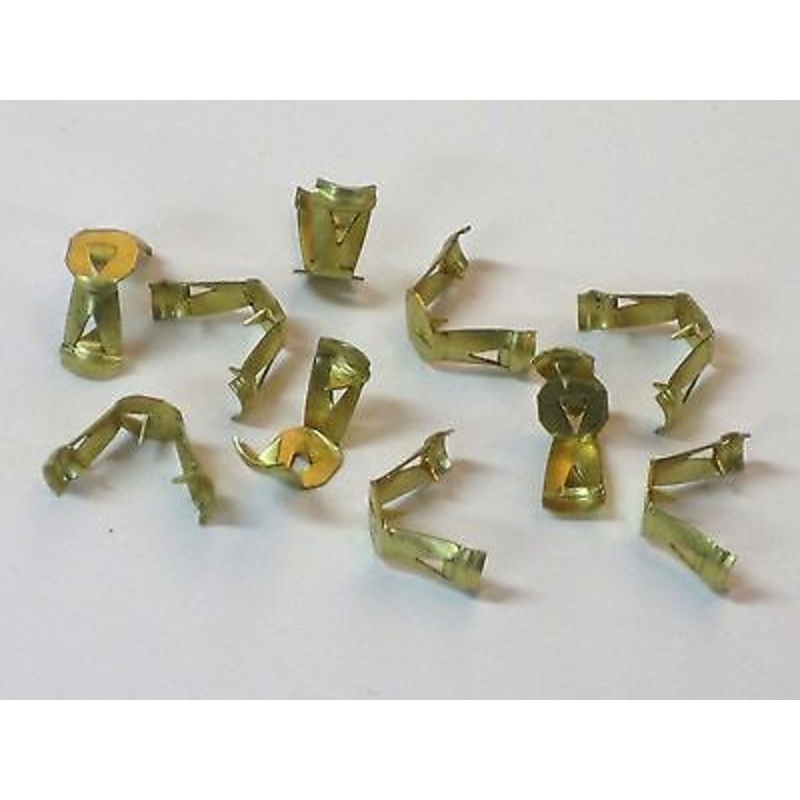 10 each Straight Distributor magneto staple brass spark plug wire connector conn *