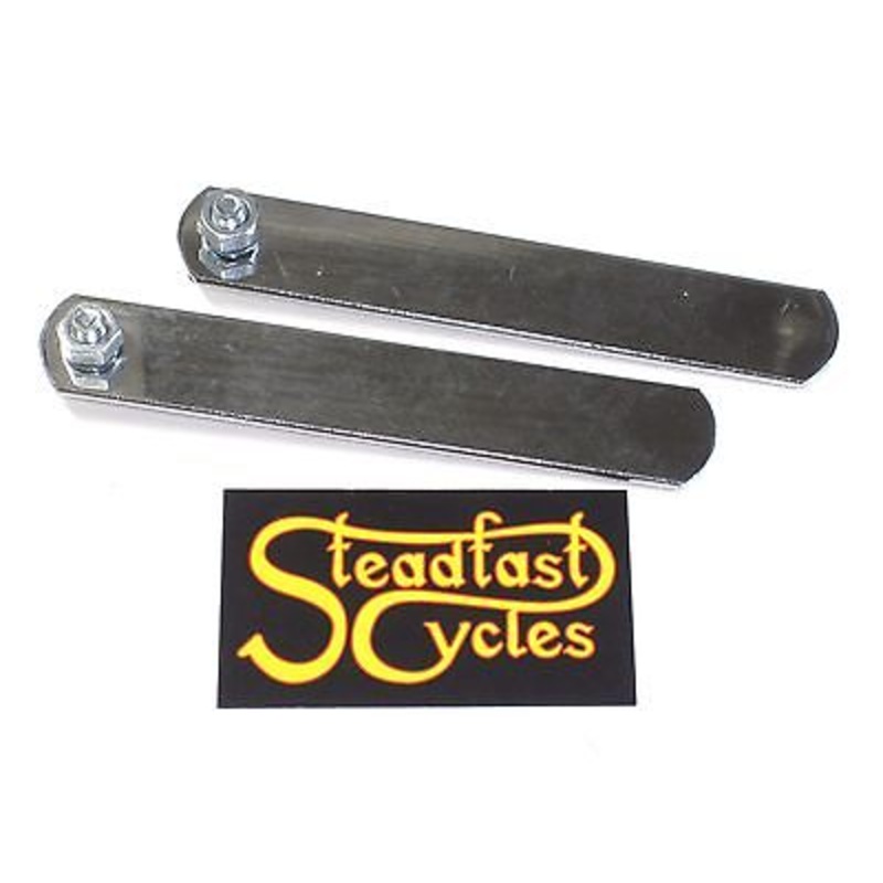 2 each Exhaust Bracket 6 long x 1 chrome universal bobber muffler hanger strap *