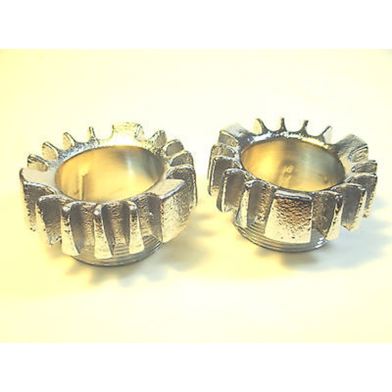 2 Exhaust pipe nuts Norton Commando 850 MK3 1975 short threads 06-3988 lock ring