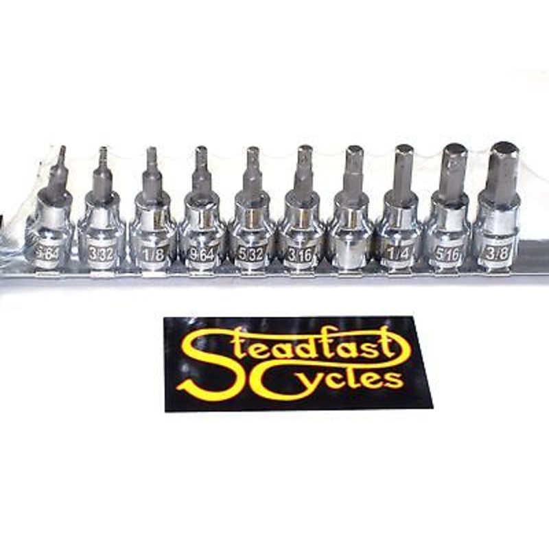 3/8 drive Hex Allen socket drive ratchet 10 piece tool set Norton motorcycle