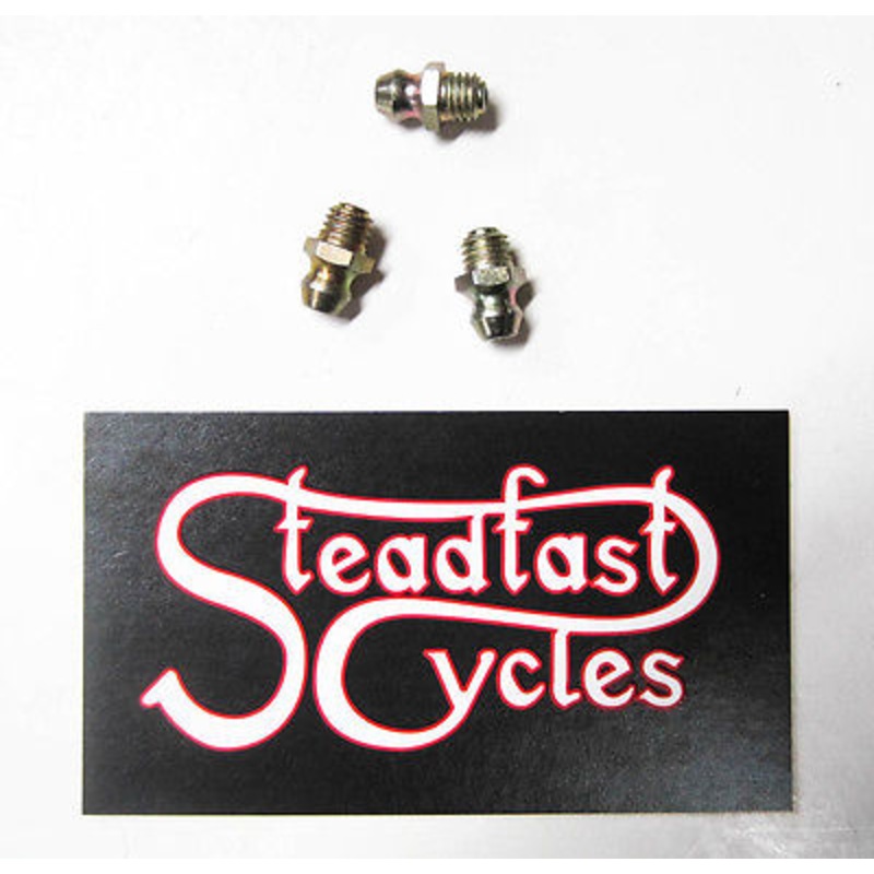 3 Grease Nipple 1/4 BSF Straight UK MADE for British bikes British threads *