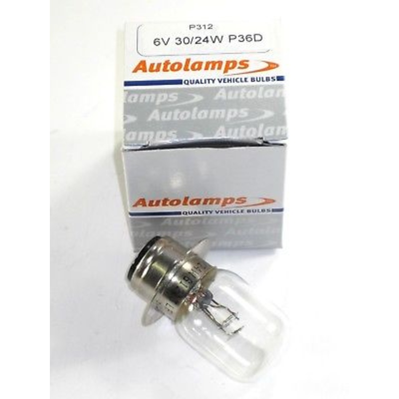312 6v bulb 30/24W Watt P36D Triumph Norton BSA lamp LLB312 6 volt headlight bulb