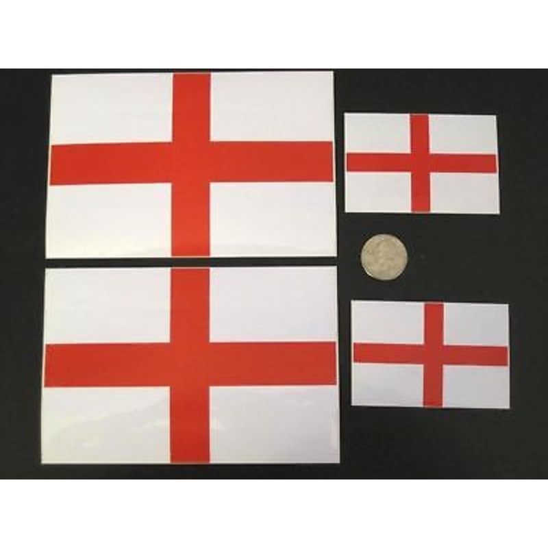 4 England red cross flag decals white red sticker UK St. George decal