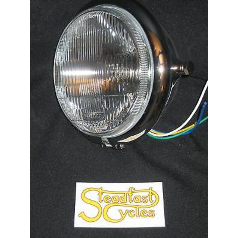 5 3/4 side mount chrome headlight cafe Racer bobber chopper sealed beam