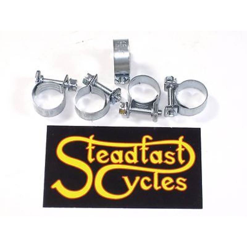 5 each oil hose clips clamps hose clip 35/64 x 21/32 clamp constant tension UK