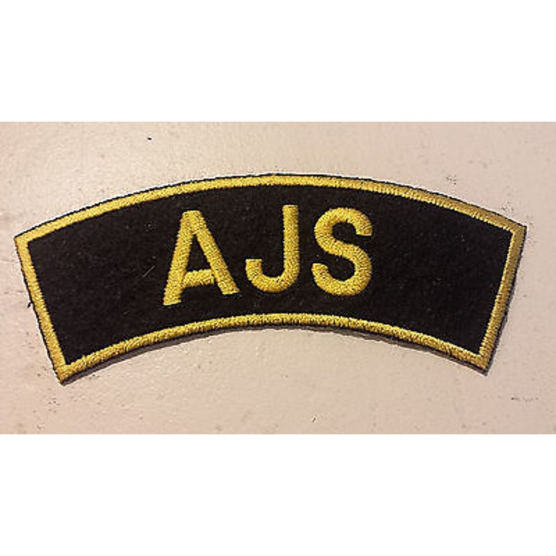 AJS Motorcycle patch shoulder flash vintage embroidered arm badge