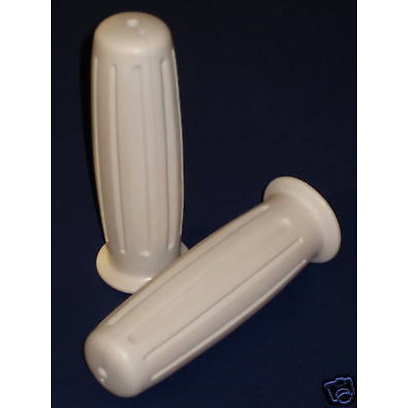 Amal copy grips White rubber 7/8 Triumph Norton BSA motorcycle handlebar grip *
