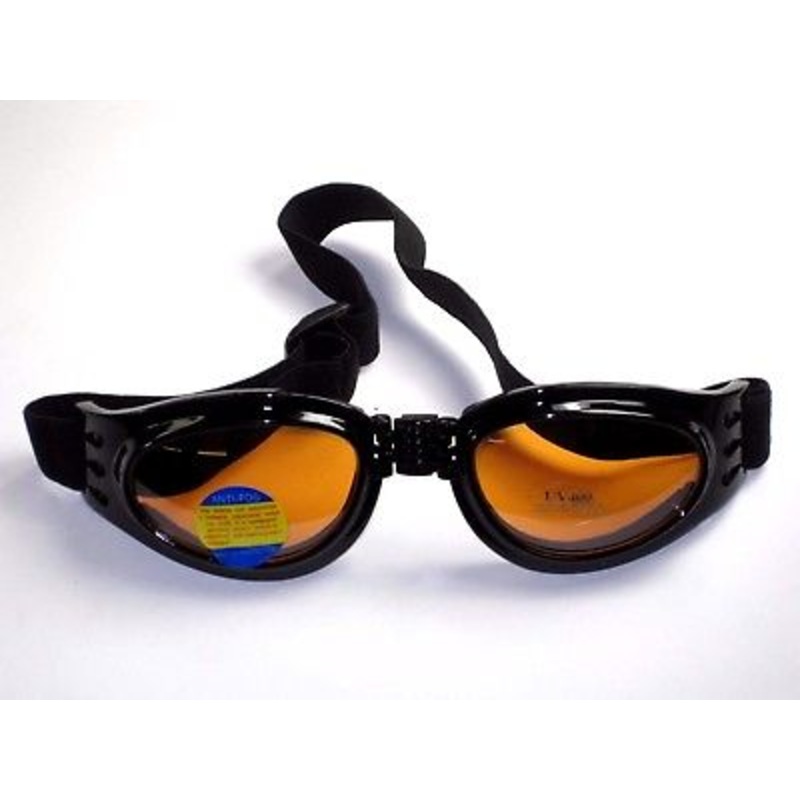 Amber tinted Folding Goggles Lenses night & day riding lens eye wear UV 400