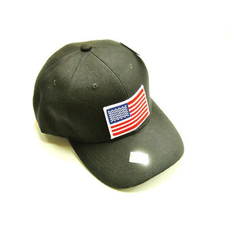 American Flag Hat baseball cap motorcycle patch black ballcap USA NEW
