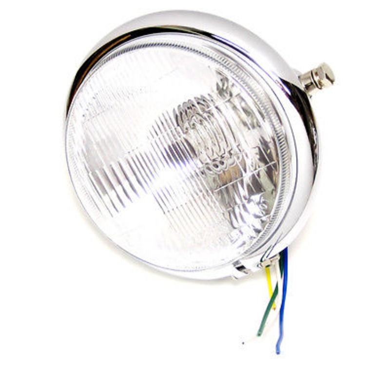 Bates Type 5 3/4 Chrome Side Mount Headlight Triumph BSA Bobber Chopper Cafe