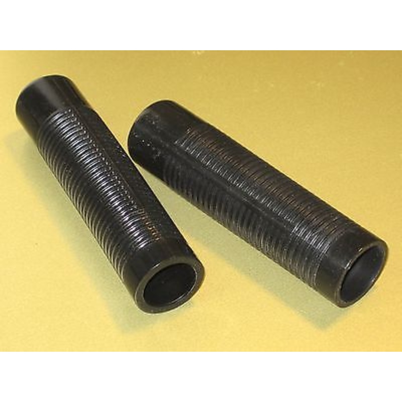 Black ribbed grips Motorcycle 7/8 handlebars Cafe Racer Bobber Triumph grip set