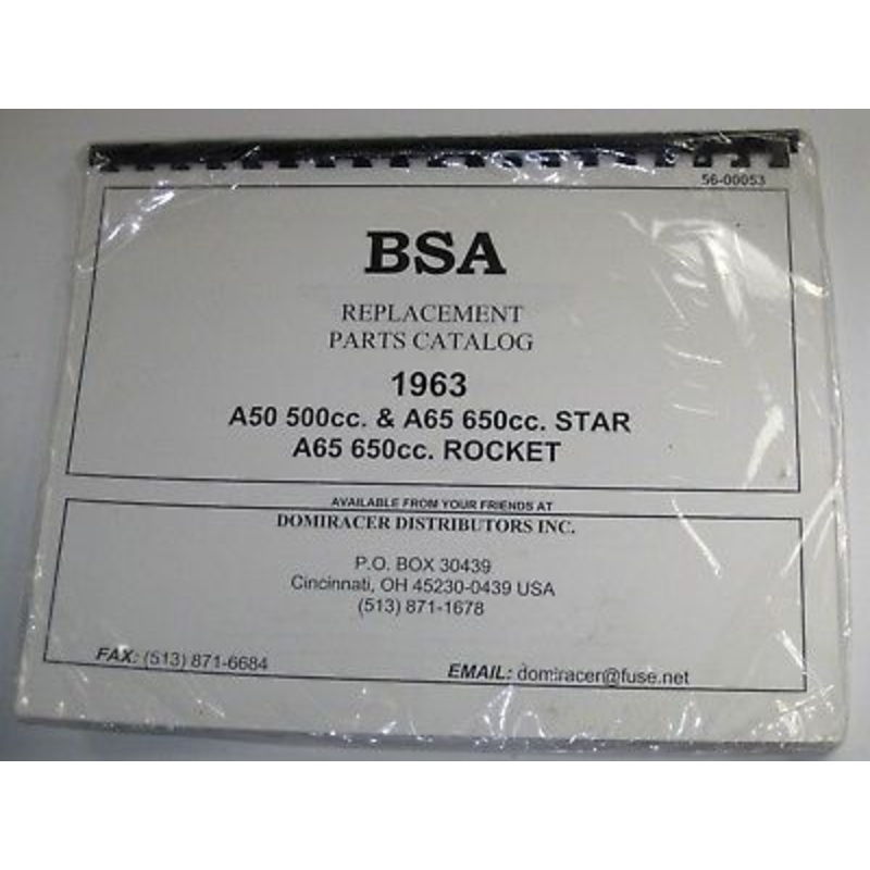 BSA 1963 A50 A65 Replacement parts catalog Star Rocket 500 650