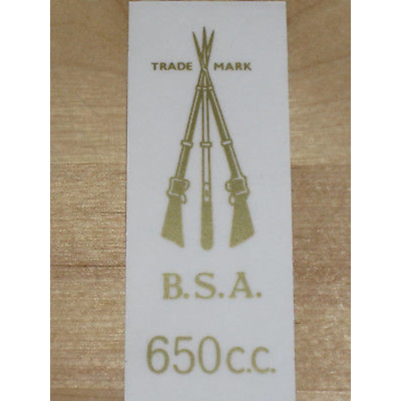BSA 650cc piled arms decal side cover stacked rifles pre-unit vinyl peel and stick A10 A7