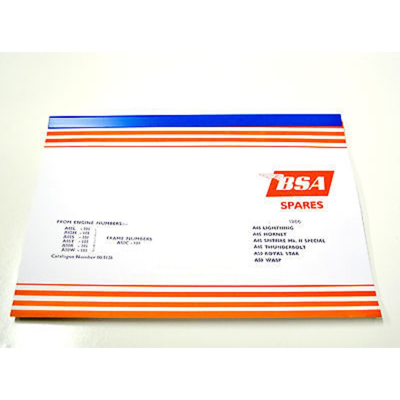 BSA A65 A50 650 500 Replacement Parts List spares manual book 1966 00-5126