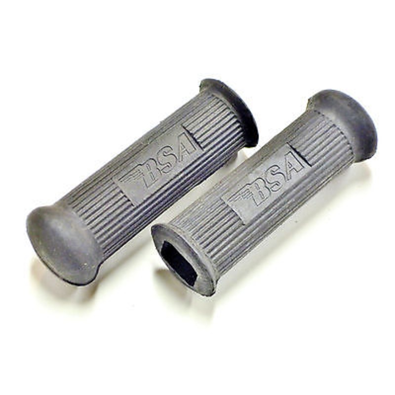 BSA foot rest rubbers round style square hole footrest motorcycle logo 82-9603