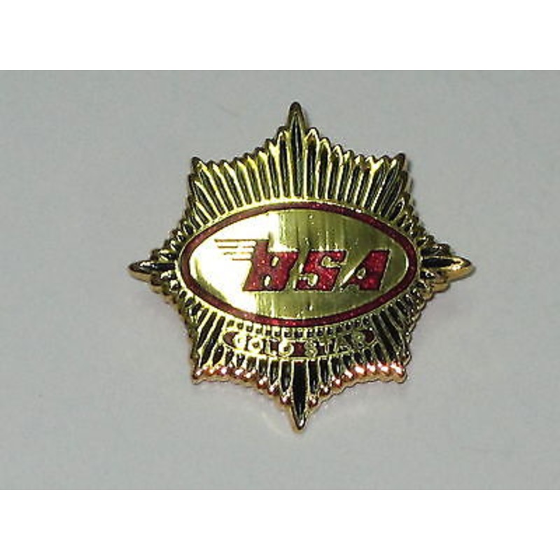 BSA Gold Star badge gold chrome pin Made in England