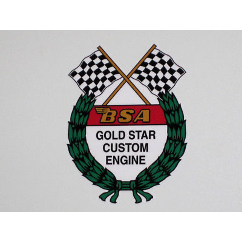 BSA Gold Star Custom Engine decal peel and stick vinyl