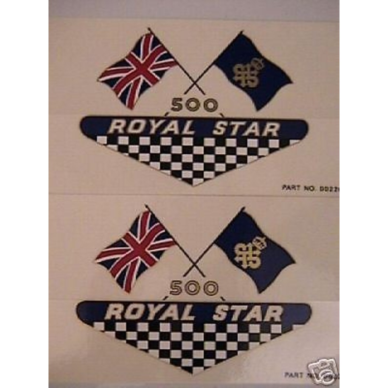 BSA Royal Star 500 vinyl peel and stick decal NOS flags British motorcycle