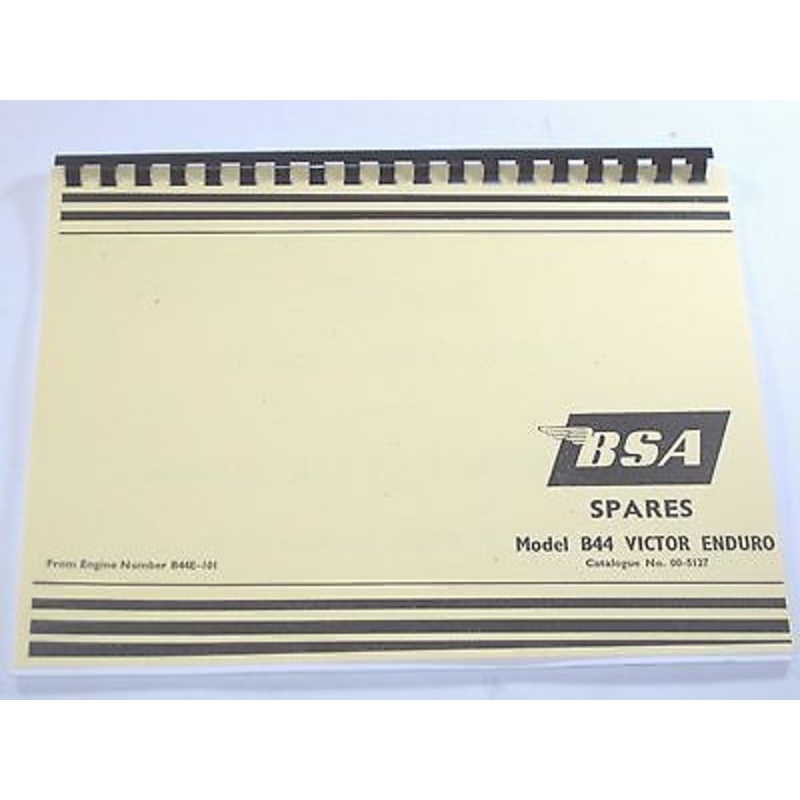 BSA Victor Enduro B44 parts book 00-5127 441 1965 1966 1967 round barrel