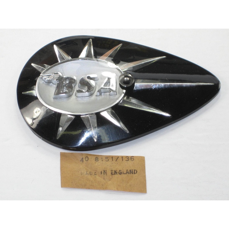 NOS BSA tank badge BLack left side gas tank only 40-8151