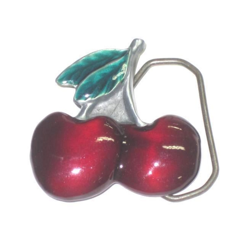 Cherry belt buckle metal cherries apparel