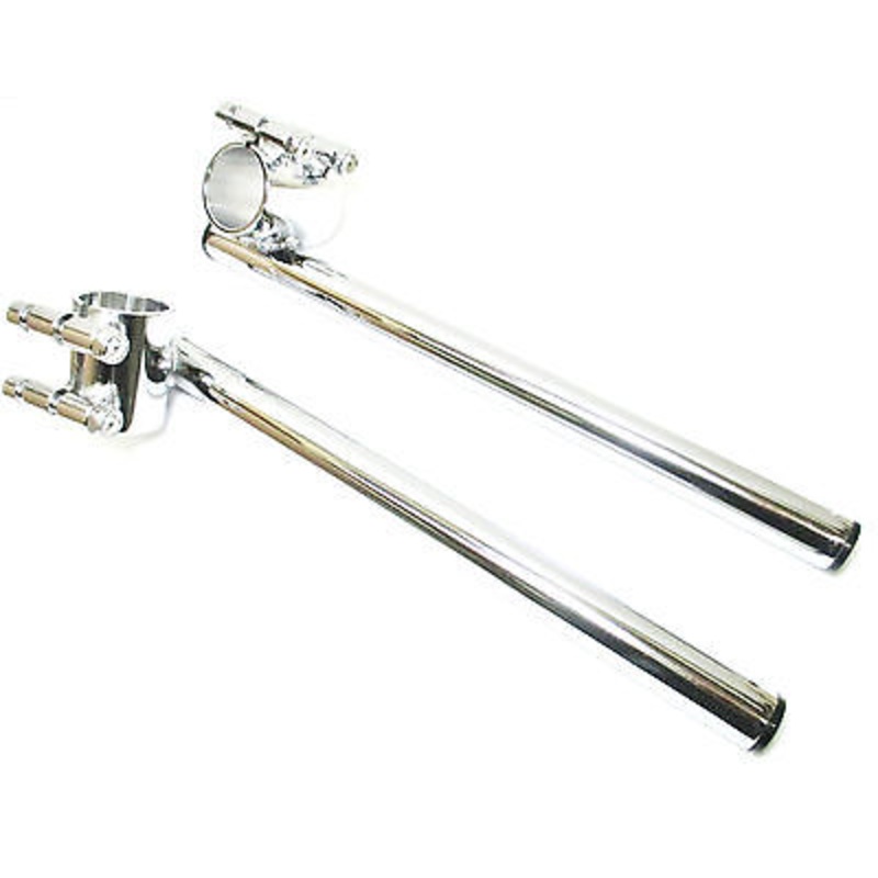 Clip-Ons 34mm Cafe Racer Triumph Norton BSA chrome clipon handlebars motorcycle