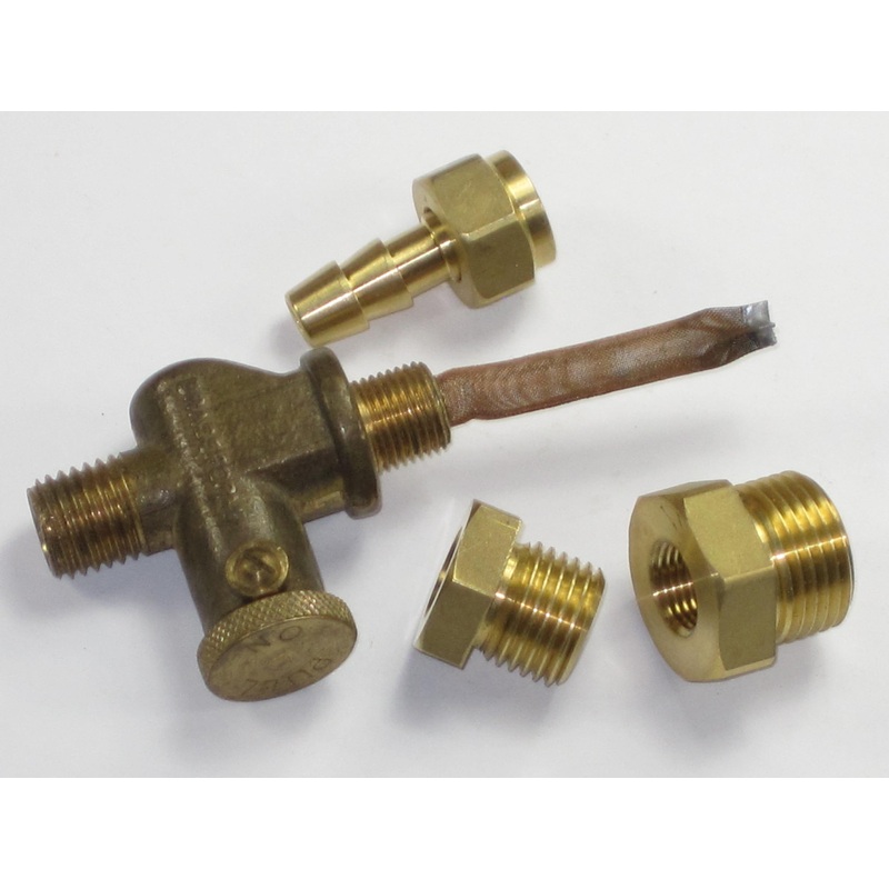 Brass push pull petcock BSA with adapters and spigot Brassform