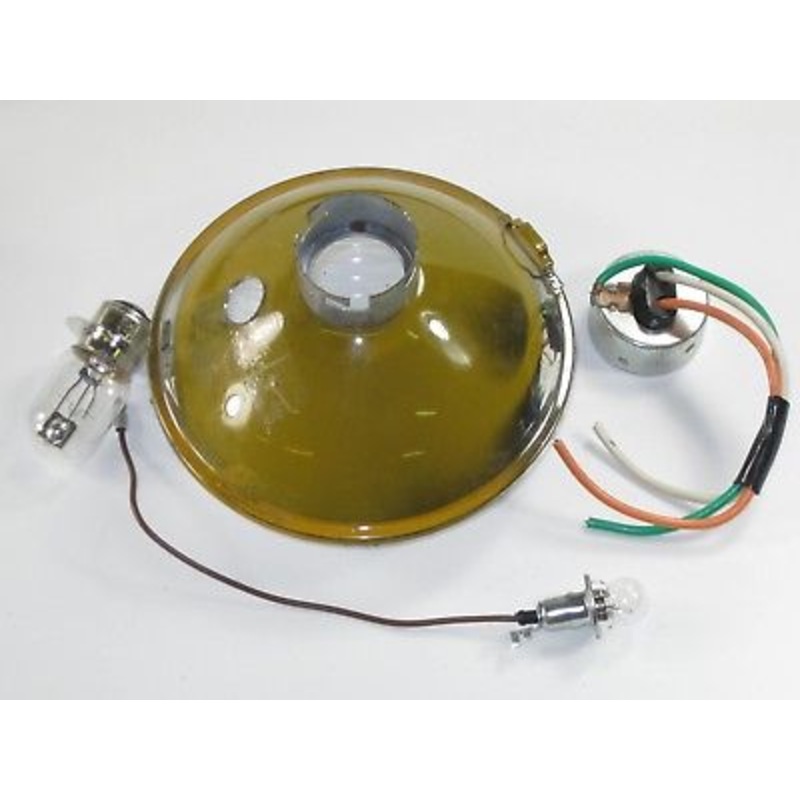 Complete 5 3/4 headlight glass lens Lucas Type head light 5 3/4 54525272