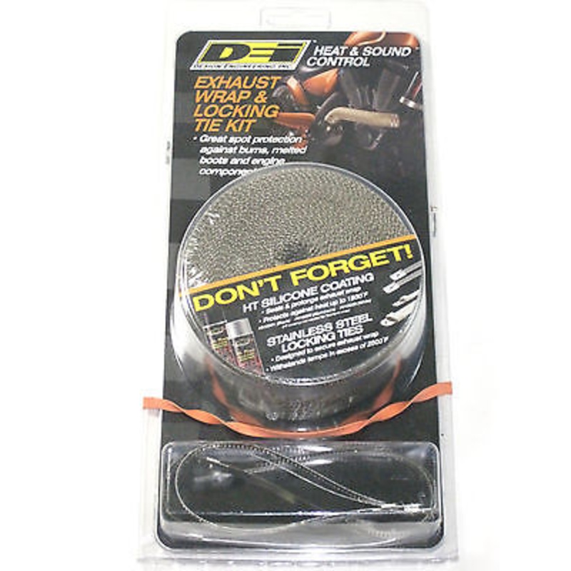 DEI Exhaust pipe wrap W Stainless ties Titanium 2x 25′ Triumph BSA Bobber