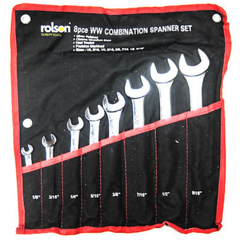 DELUXE WHITWORTH COMBO WRENCH / SPANNER SET 8 PC TRIUMPH NORTON BSA Rolson