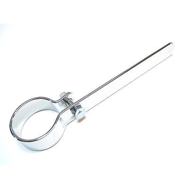 Exhaust muffler Hanger 6 long bracket P clamp 1-3/4 pipes Chrome 1.75