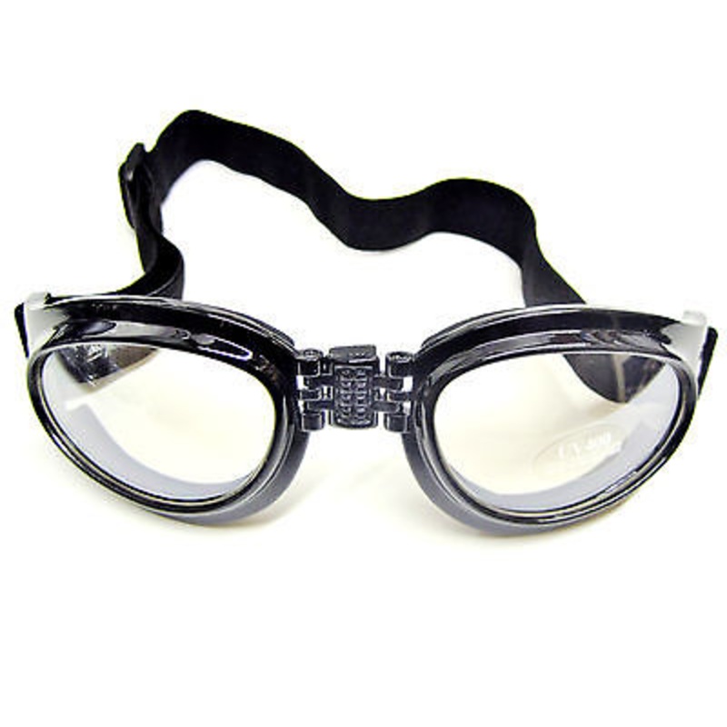 Folding Goggles Clear Lenses night riding lens eye wear UV 400