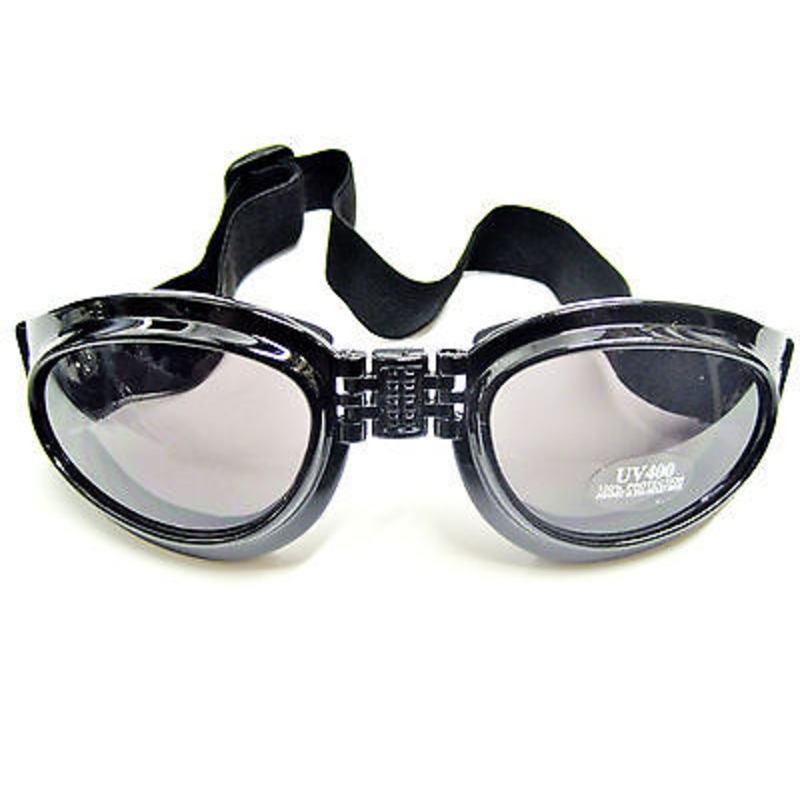 Folding Goggles light smoke Tinted Lenses day lens eye wear UV 400 motorcycle