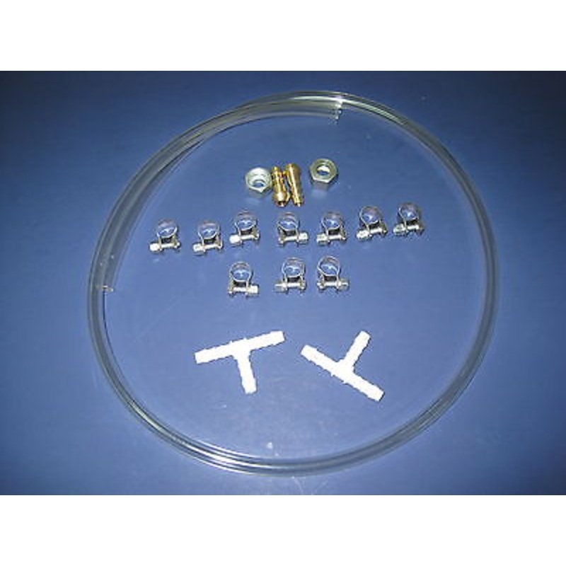 Fuel line kit Triumph Norton BSA PWK Amal gas hose tubing miniature clamps 5/16
