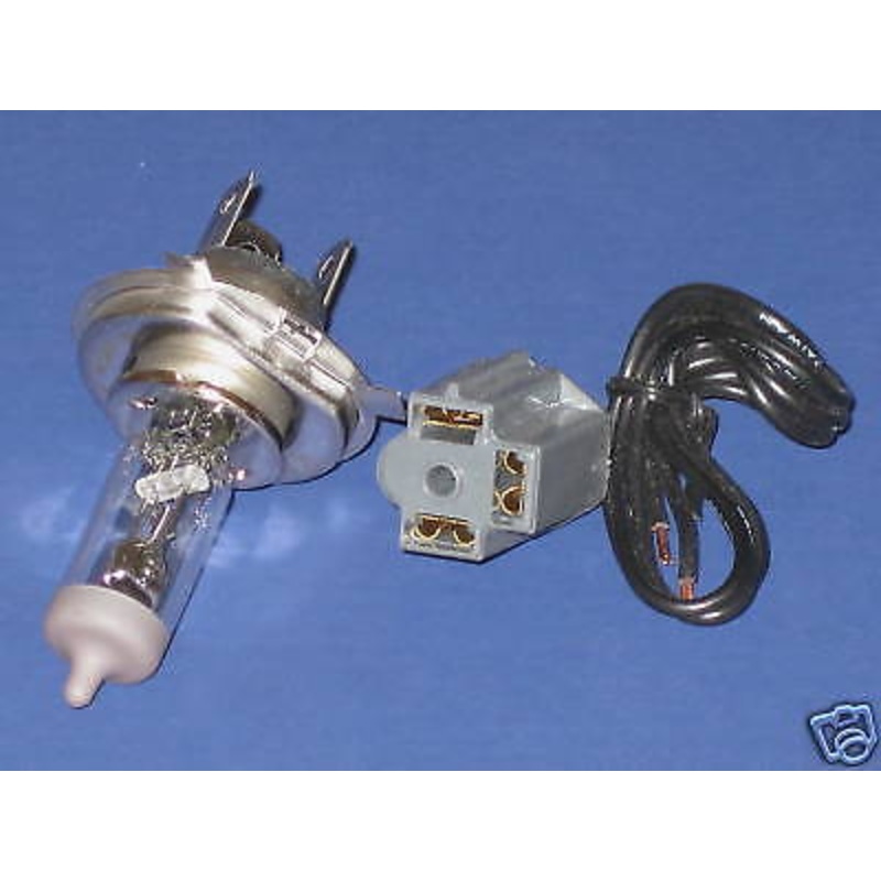 H4 Halogen bulb 12v 60/55w with 3 terminal socket plug motorcycle 12 volt