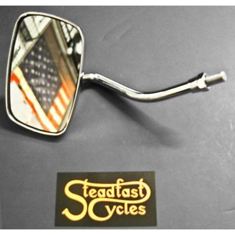 Harley Type Screw On Mirror 10MM rear view chrome square mirror Right side