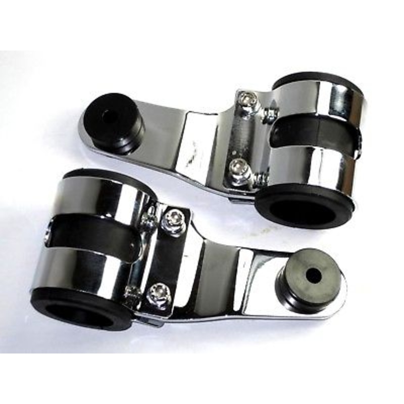Headlight Brackets Ears Chrome Cafe Racer 35mm Bracket set cafe racer Euro Style