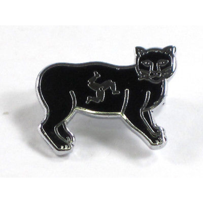 Isle Of Man Manx lapel badge pin black Classic British raceway Made in England