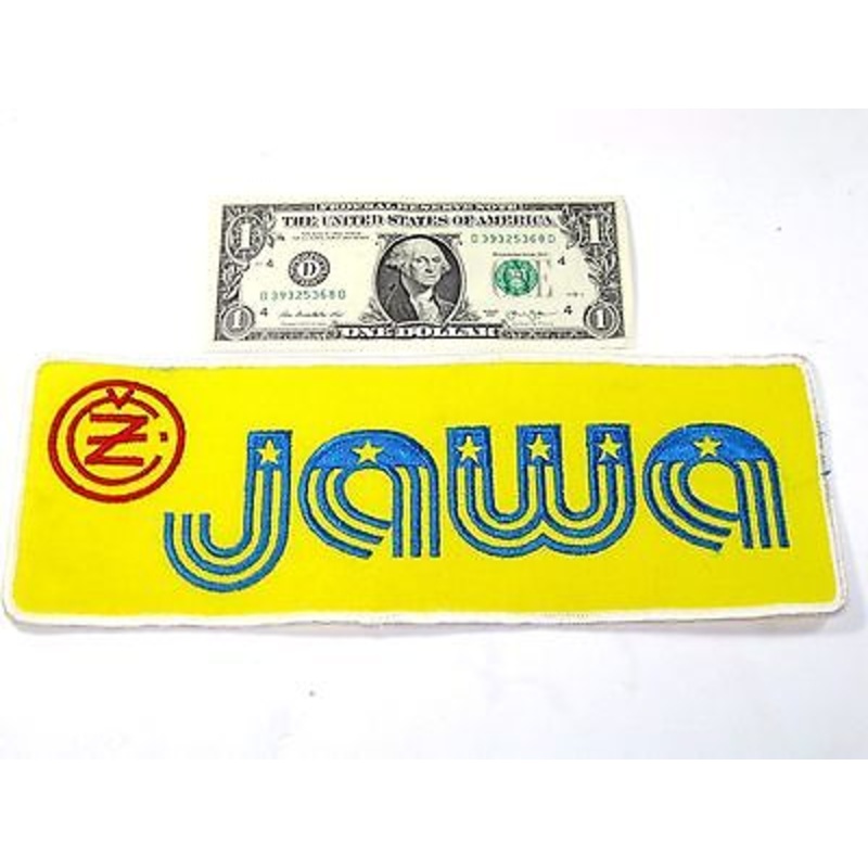 Jawa Vintage CZ motorcycle Back Patch 1970s NOS embroidered jacket badge old