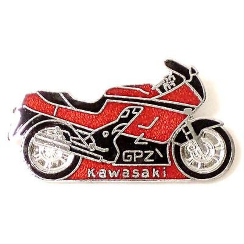Lapel Pin Ninja Kawasaki GPZ1000RX motorcycle chrome enamel badge GPZ UK MADE