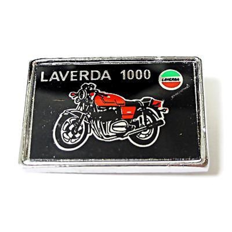Laverda lapel pin Motorcycle scooter red green chrome black  italian hat badge