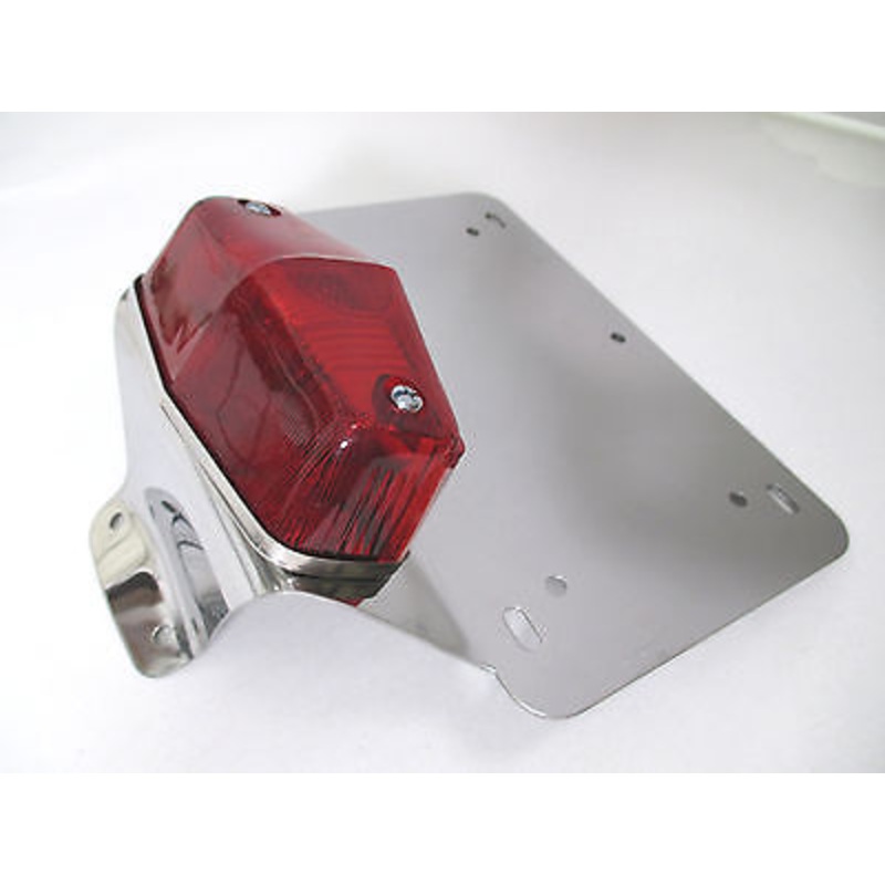 License plate bracket taillight Triumph BSA Chopper bobber motorcycle stainless