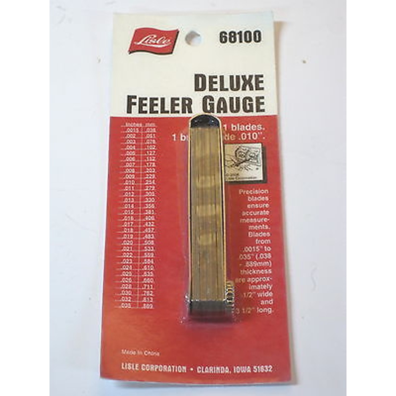 Lisle delux feeler gauge 68100 31 blades .0015 to .035 or .038mm to .889mm