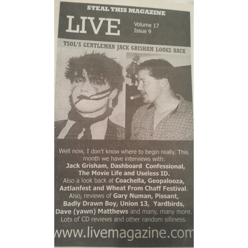 Live punk zine TSOL Jack Grisham Looks Back magazine band interviews 2001