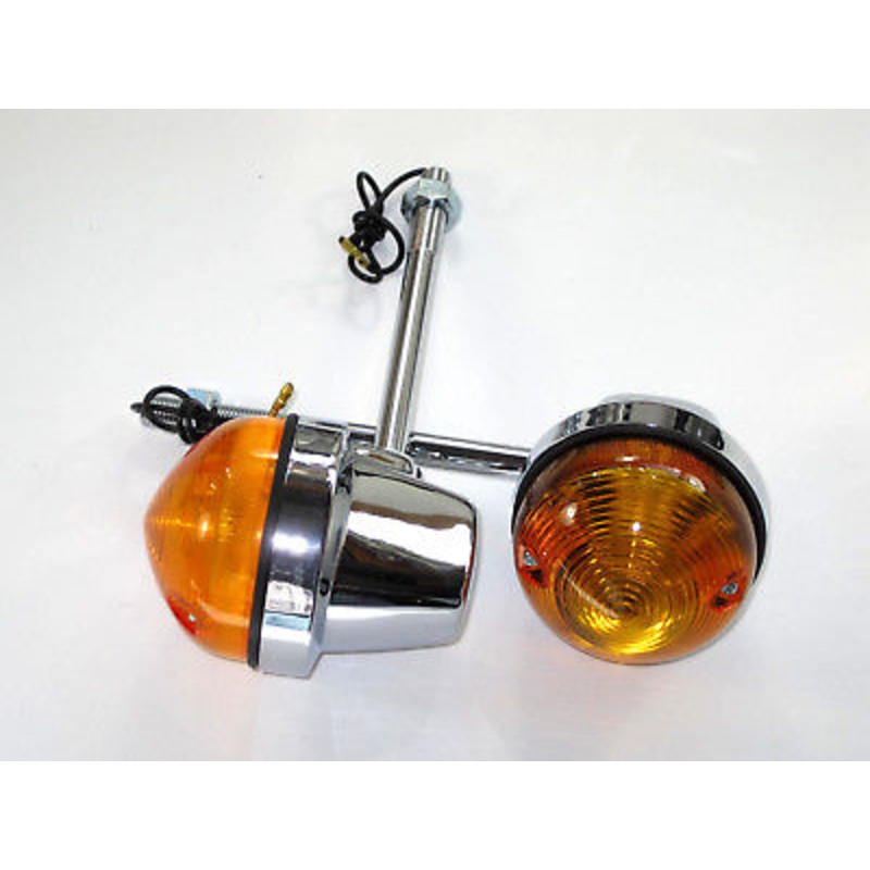 Lucas Type Front Turn Signal Set 54057567 long 125mm Blinker Triumph BSA 71 up