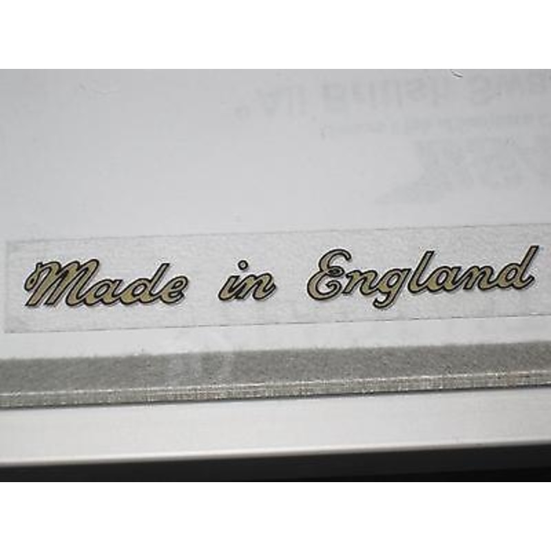 Made In England script gold vinyl peel stick decal Triumph Norton BSA motorcycle