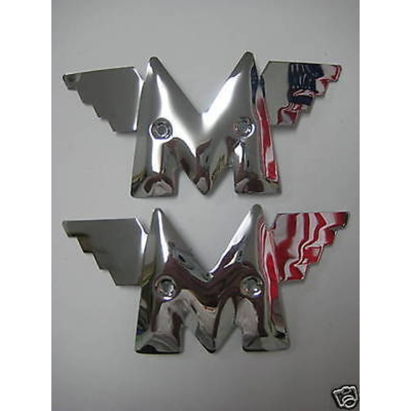 Matchless M chrome petrol tank badges gas badge set emblems UK Made Steadfast