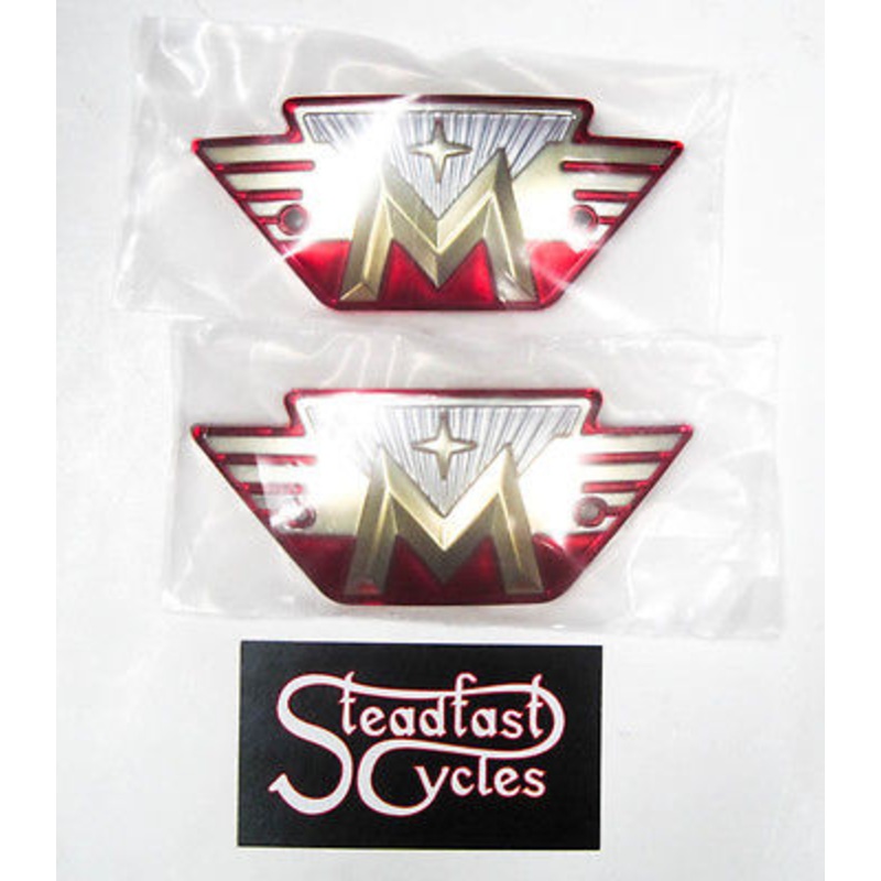 Matchless Red and Gold gas Tank Badge Set UK MADE late models