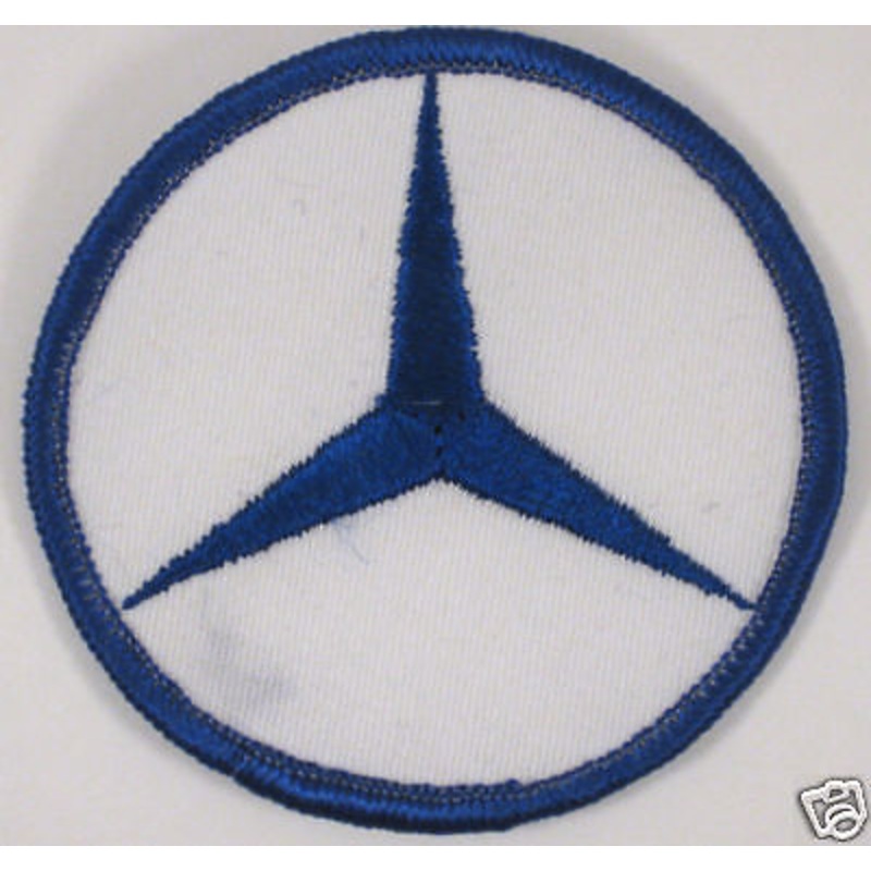 Mercedes Benz vintage round patch embroided blue white German auto